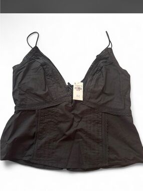 Abercrombie Black Lace Trim Cami Tank Top